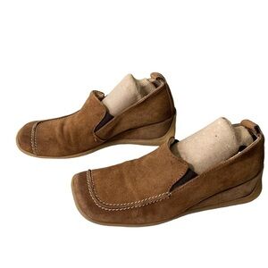 Berne MeV Brown Suede Slip On Wedge Square toes Shoes